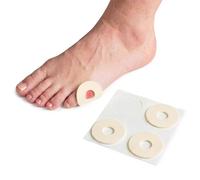 KMINA Protector Acolchado Para Callos (4 Unidades) Talla L, Parches Adhesivos Ovalados Para Callos Y Juanetes, Hipoalergénicos, Orificio Central, 45 x 34 mm