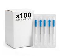 KMINA Punción Seca Acupuntura (100 Unidades) Estériles 0,25 x 25 mm Con Tubo Guía Acero Inoxidable 304 Triple Pulido Recubrimiento De Silicona Blíster Individual