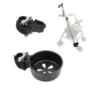 KMINA Soporte de Bastón para Silla de Ruedas y Andador, Universal | Portamuletas Compatible con Scooter Eléctrico, Para Personas Mayores o Movilidad Reducida, Fabricado en España, Patentado