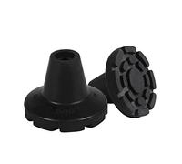 KMINA Tacos Anchos de Goma para Muletas y Bastones 17-19 mm, Negro (2 uds) | Conteras y Virolas de Caucho Natural, Base Amplia, Antideslizantes, con Amortiguación, Patentadas, Fabricadas en España