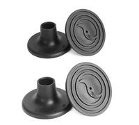 KMINA Tacos de Goma para Sillas de Ducha Anchos (Tubo 28 mm, x4 uds), Repuesto Redondos, Antideslizante Negro