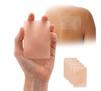 KMINA Tiritas Para Cicatrices (5 Unidades), Parches De Silicona Adhesiva 7,5 x 5 cm, Reutilizables, Transparentes y Flexibles, Para Queloides y Marcas Hipertróficas