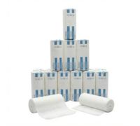 KMINA Venda de Acolchado Sintético (12 unidades) 10 cm x 2,7 m, Protección Bajo Escayola, Transpirable y Suave, Blanca
