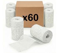 KMINA Venda de Escayola (60 unidades, 5 cajas de 12) 10 cm x 2,7 m, Yeso de Fraguado Rápido para Modelado y Manualidades
