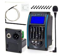Kmise 5 bandas guitarra acústica preamplificador EQ Ecualizador Piezo Pickup Sintonizador LCD Amplificador Micrófono 1 Set