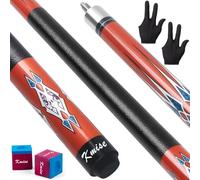 Kmise Juego de 5 Palos de Billar de 58 Pulgadas y 21 onzas, Palo de Billar de Arce Canadiense, Taco de Billar Profesional para Bar, casa, Mesa de Billar, Deportes, Color Naranja.