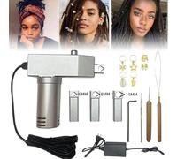 KMJUYQ Máquina para Hacer rastas, Herramienta de Acero Inoxidable para Hacer Trenzas de Cabello a Crochet - Accesorios para Hacerlo tú Mismo + Kit de Ganchos de Crochet de 6 mm/8 mm/10 mm