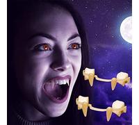 Kmljoee 3 Pares retráctil Realista Vampiro Zombi Colmillos, no rasguñar Las encías, Reutilizables espeluznantes Dientes Falsos Tirantes, Halloween Party Dress Up Horror Props para niños o Adultos