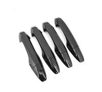 KMLONG Cubierta de manija de puerta de coche Compatible for CRV CR-V 2007-2011, pegatina decorativa cromada de fibra de carbono negra brillante, accesorios de estilo cubierta de moldura de manija de p