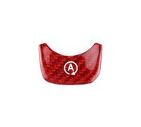 KMLONG Cubierta del botón de parada de arranque del motor de coche, compatible con, AMG CLA Clase A 2019 2020, pegatina de fibra de carbono Decoración del botón Iniciar parada(Red-Off)