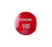 KMLONG Cubierta del botón de parada de arranque del motor de coche, compatible con, AMG CLA Clase A 2019 2020, pegatina de fibra de carbono Decoración del botón Iniciar parada(Red-Start)