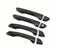 KMLONG Embellecedor de cubierta de manija de puerta de coche Compatible for Citroen, C4 Cactus 2014-2018, accesorios adhesivos cromados de fibra de carbono cubierta de moldura de manija de puerta exte
