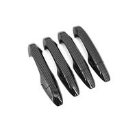 KMLONG Embellecedor decorativo for manija de puerta de coche, accesorio de estilo con pegatina cromada de fibra de carbono for CRV CR-V 2007-2011 cubierta de moldura de manija de puerta exterior(Carbo