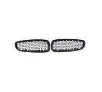 KMLONG Parrilla delantera de coche, Compatible for E89 Z4 2009-2016, parrilla de malla estilo meteorito de diamante cromado cubierta de rejilla del parachoques delantero del vehículo(Black silver)