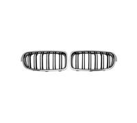 KMLONG Rejilla de parachoques delantero, Compatible for F30 F35 F31 Serie 3 2013-2019, marco plateado, parrilla de carreras con núcleo negro, accesorios de doble listón cubierta de rejilla del paracho