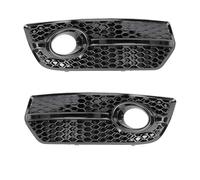 KMLONG Rejilla de parachoques delantero de coche, Compatible for Q5, 2009-2012, parrillas de carreras con tira cromada, accesorios de repuesto, cubierta de luz antiniebla cubierta de rejilla del parac