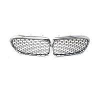 KMLONG Rejilla delantera, apta para, G30 G31 5 Series 525I 530I 540I 550I M5 ABS Silver Black Diamond Gypsophila Grille cubierta de rejilla del parachoques delantero del vehículo(Silver)