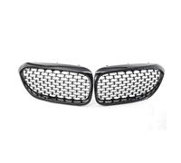 KMLONG Rejilla delantera, apta para, G30 G31 5 Series 525I 530I 540I 550I M5 ABS Silver Black Diamond Gypsophila Grille cubierta de rejilla del parachoques delantero del vehículo(Black)