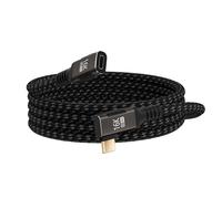 KMMXXCPM Ángulo Recto Cable Alargador USB-C Macho a Hembra largo 2m,240W Carga Rápida,90 Grados Cable Alargador USB5 de datos de 80Gbps Compatible Thunderbolt 5/4/3,salida de video 16K@60Hz/8K@120Hz.