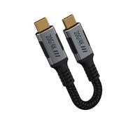 KMMXXCPM Cable USB C a USB C Corto 15cm,USB-C 3.2 Gen 2 Compatible con Thunderbolt 3,20Gbps Transferencia de datos,Tipo C 240W PD3.1 48V/5A Carga Rapida,Vídeo 4K@120Hz para Monitor,SSD,Hub,Docking.