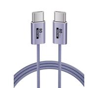 KMMXXCPM Cable USB C a USB C Datos de 80Gbps Compatible con Thunderbolt 5/4/3,Flexible USBC 100W Carga Rápida,16K/8K/4K de Transmisión Para Hub,Docking,SSD,Monitor,Carplay,[Morado-1M].
