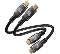 KMMXXCPM Cable USB C Corto 2Pack 15cm/0.15m Compatible Con Thunderbolt 3,Cable USB C 3.1 Transferencia de Datos de 10Gbps,Tipo C 100W Carga Rapida,HD 4K@60Hz/2K@120Hz Video Aplicable a Monitor,Hub,SSD