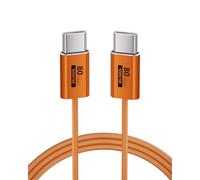 KMMXXCPM Cable USB C Datos de 80Gbps Compatible con Thunderbolt 5/4/3,Flexible USB C 100W Carga Rapida,16K/8K/4K de Transmisión Para Hub,Docking,SSD,Monitor,Carplay,Tableta [Naranja-1M].