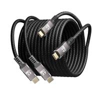 KMMXXCPM largo Cable USB C 3 m,[2 Pack] Compatible Con Thunderbolt 3,Tipo-C 100W Carga Rapida,Cable USB C 3.1 10 Gbps Transferencia de Datos,USBC HD 4K@60Hz/2K@120Hz Video Para Monitor,Hub,SSD,Dock.