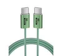 KMMXXCPM [Verde-1M Cable USB C,Flexible USB C Datos de 80Gbps Compatible con Thunderbolt 5/4/3,Cable USB Tipo C Carga Rápida 100W,16K/8K/4K de Transmisión Para Hub,Docking,SSD,Monitor,Carplay.