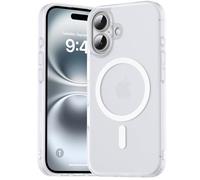 Kmofizle Funda magnética para iPhone 16 6.1 Pulgadas, Compatible con MagSafe, Carcasa Protectora translúcida Mate antichoque y antihuellas para iPhone 16, Transparente