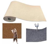 KmoNo Climbing Cat Scratcher, Rascador para Gatos Trepador de Bricolaje Adhesivo, Alfombrilla Autoadhesiva Recortable, Protector de Muebles para Rascar Gatos para Sofá, Pared, Cama (L,Beige)