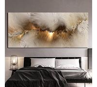 KmoNO Large Canvas Wall Art Abstract Wall Art Grey Yellow Oil Painting Wall Picture Modern Canvas Posters Prints for Living Room Decor 70x140cm(28x47in) Frameless