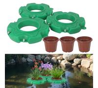 KMQRDZi Maceta flotante para estanque, ecológica, hidropónica, estanque de jardín, isla flotante, juego de cestas flotantes para estanque hidropónico (círculo)