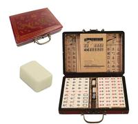 KMQRDZi Mahjong de Diamantes Blancos, Juego Chino y Japonés Riichi Con Piedras de Ocio y Caja de PU