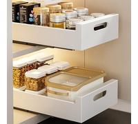 KMQRDZi Pull out Cabinet Organizador, organizador de armario extensible, cajón deslizante con extracción, armario de cocina para ollas, para organización de armarios de cocina, 2 unidades (blanco, 25