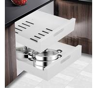 KMQRDZi Pull out Cabinet Organizador, organizador de armario extensible, cajón deslizante con extracción, armario de cocina para ollas, para organización de armarios de cocina, 2 unidades (blanco, 35