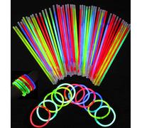 Kmruazre 100pcs 8" Palo de Luz Partido Pulseras Luminosas Con los Pulsera Conectadores 100pcs kits para crear pulseras triples, bola luminosa