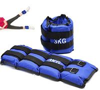 KMT STYLE 2x Pesas para muñecas tobillos 3 kg totales 1,5 kg cada uno tobilleras, muñequeras deportivas gimnasio mancuernas, Azul, 35x15cm