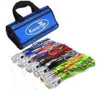 kmucutie Juego de 6 señuelos de Pesca de mar Profundo de 9 Pulgadas, Marlin, atún, delfín, tiburón, Gran Juego, señuelos de Pesca en Aguas Profundas, Incluye Bolsa de Malla