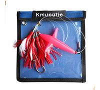 Kmucutie Un juego de cebos de pesca de agua de mar para pesca de atún Marlin con bolsa de aparejos de pesca (color B)