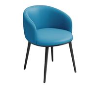 KMUD Sillas de Cuero for Invitados, Escritorio de Oficina, Silla Auxiliar de recepción con Brazos Acolchados, sillas Decorativas, sillón Moderno de Mediados de Siglo, Silla de Lectura(Blauw)