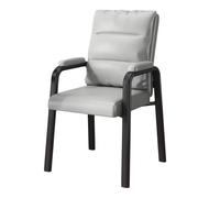 KMUD Sillón Ejecutivo con Brazos, Moderno sillón Decorativo, for Sala de Estar, de Cuero, con Soporte Lumbar, Amplio sillón for Invitados, Resistente, for Escritorio de Oficina, sin Ruedas.(Grey)