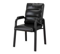 KMUD Sillón Ejecutivo con Brazos, Moderno sillón Decorativo, for Sala de Estar, de Cuero, con Soporte Lumbar, Amplio sillón for Invitados, Resistente, for Escritorio de Oficina, sin Ruedas.(Nero)