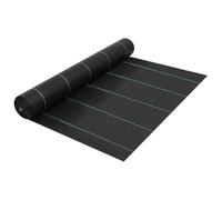 KMUNGDWG Lámina negra para malas hierbas, 1 x 200 m, de polipropileno, 60 g/m², para control de malas hierbas, permeable al agua y resistente a los rayos UV para un uso duradero en el jardín