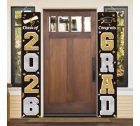 KMUYSL Banderas de graduación 2021, banderas colgantes para porche y pancarta de clase de 2021, suministros para decoración de fiestas de graduación para interiores y exteriores, decoración de puerta del hogar