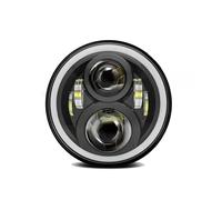 KMVPVGZHCN Faros de motocicleta Para Ultra Classic Electra Glide Para Street Fat Boy Road King Faro LED de 7 pulgadas para motocicleta(Black with halo3)