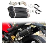 KMWSHAN Escape de Motocicleta para Ducati Monster 696 2008-2014 2009 Silenciador De Escape De Fibra De Carbono para Motocicleta Tubo De Conexión Central De Escape Silenciador Extraíble Accesorios