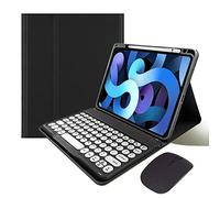 KMXDD Funda de teclado y ratón para iPad Air de 13 pulgadas M3/M2, iPad Pro de 12.9 pulgadas 6ª/5ª/4ª/3ª generación con bonita funda de teclado de color desmontable (negro)