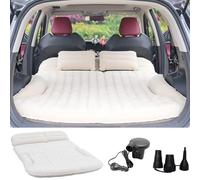 KMZ Colchón de Aire para Coche SUV Grueso y Doble Cara, con 2 Cojines para Asiento Trasero de SUV y Maletero (Beige y café)