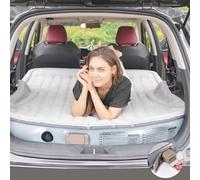 KMZ Colchón de aire SUV con bomba eléctrica incorporada, colchón de coche grueso y flocado para viajes y camping, capacidad de carga de 300 kg, color gris